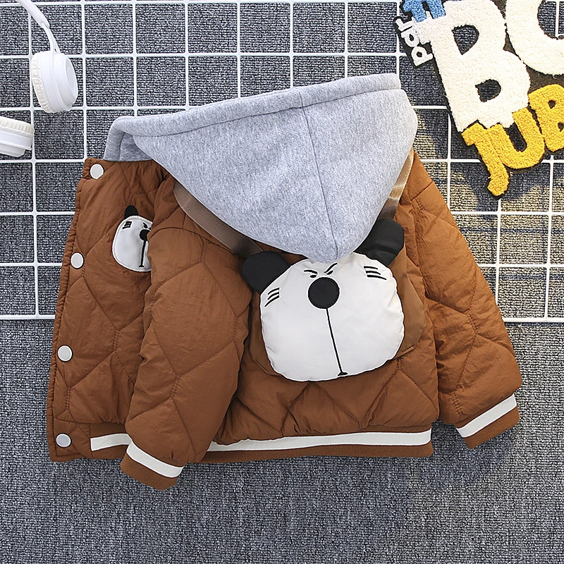 宝宝棉服冬装2024新款男童加绒加厚外套保暖可爱棉袄儿童冬季衣服