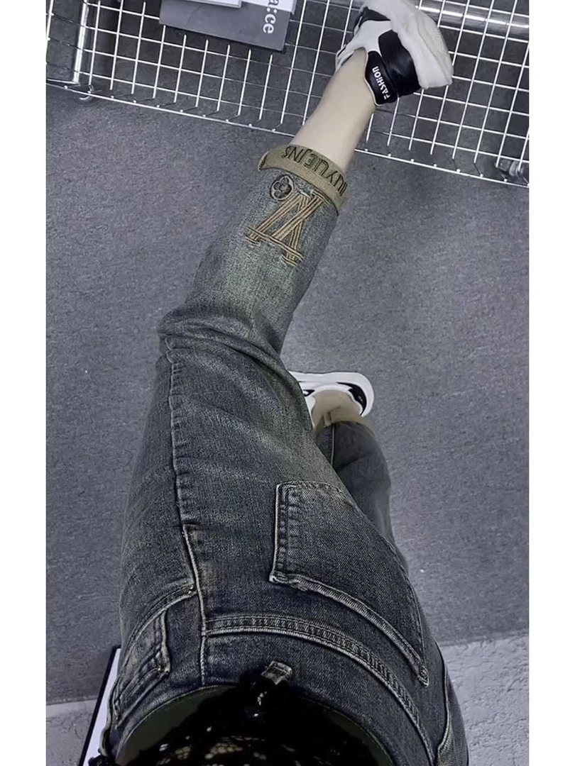 大码微胖穿搭2025年春秋新款牛仔裤子显瘦时尚老爹裤宽松显瘦遮肉