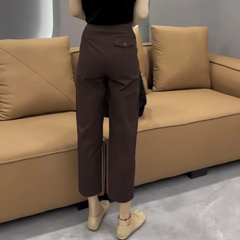 梨形身材显瘦大码休闲裤子女2025年加绒加厚九分直筒哈伦裤高腰