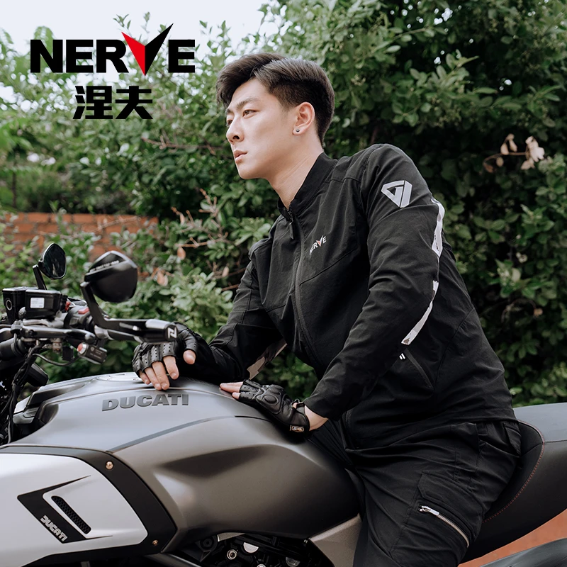 NERVE涅夫宙斯夏季摩托车骑行服男机车赛车服休闲夹克速干衣防护