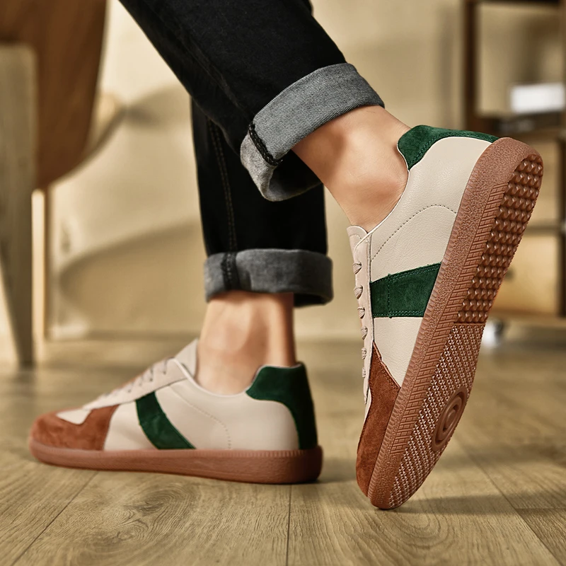 德训休闲板鞋男士百搭复古潮流低帮潮鞋时尚韩版春季夏季阿甘男鞋