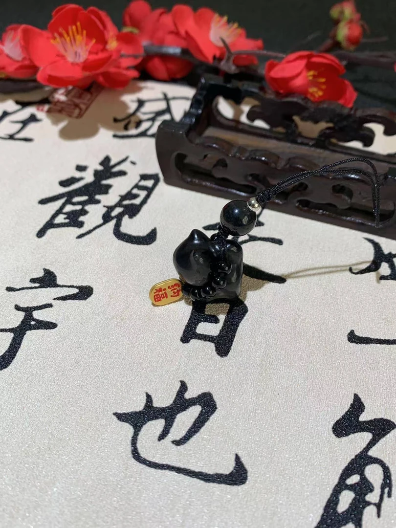 （青黛）黑曜石挂件F1055