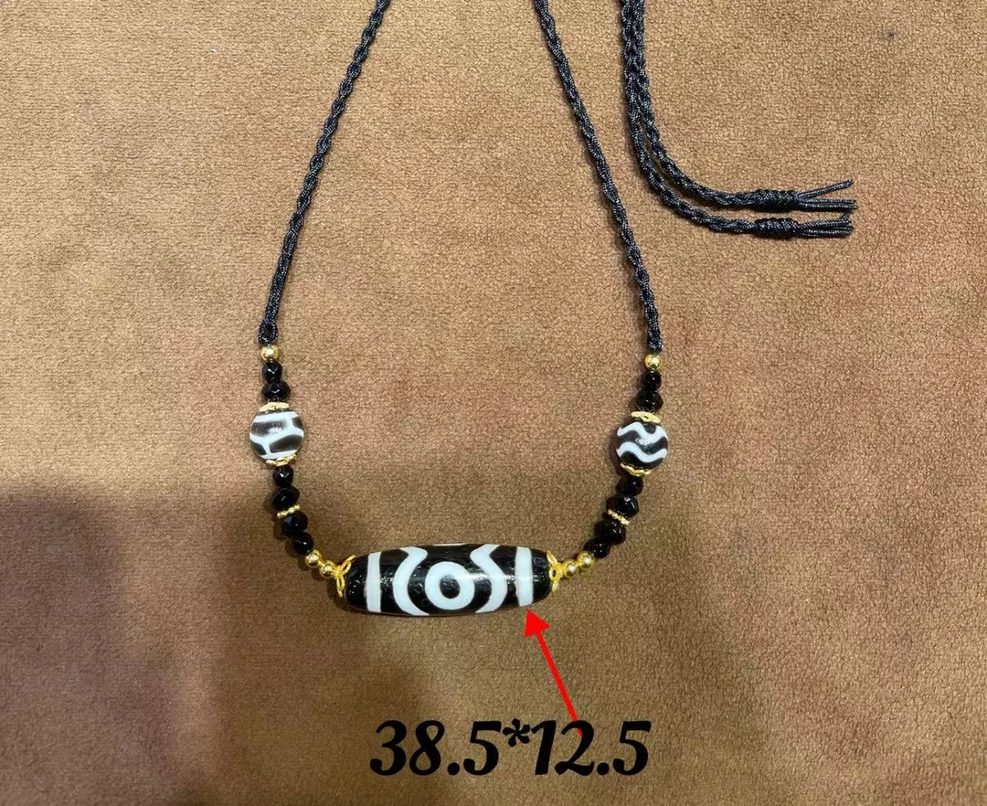 （青黛）玛瑙项链F888（三眼）