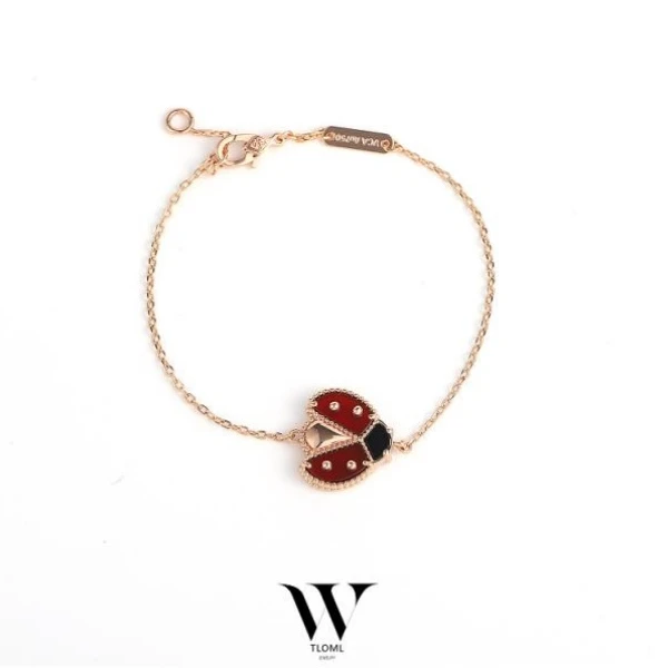 S925银玛瑙展翅七星瓢虫手链HTZ0166