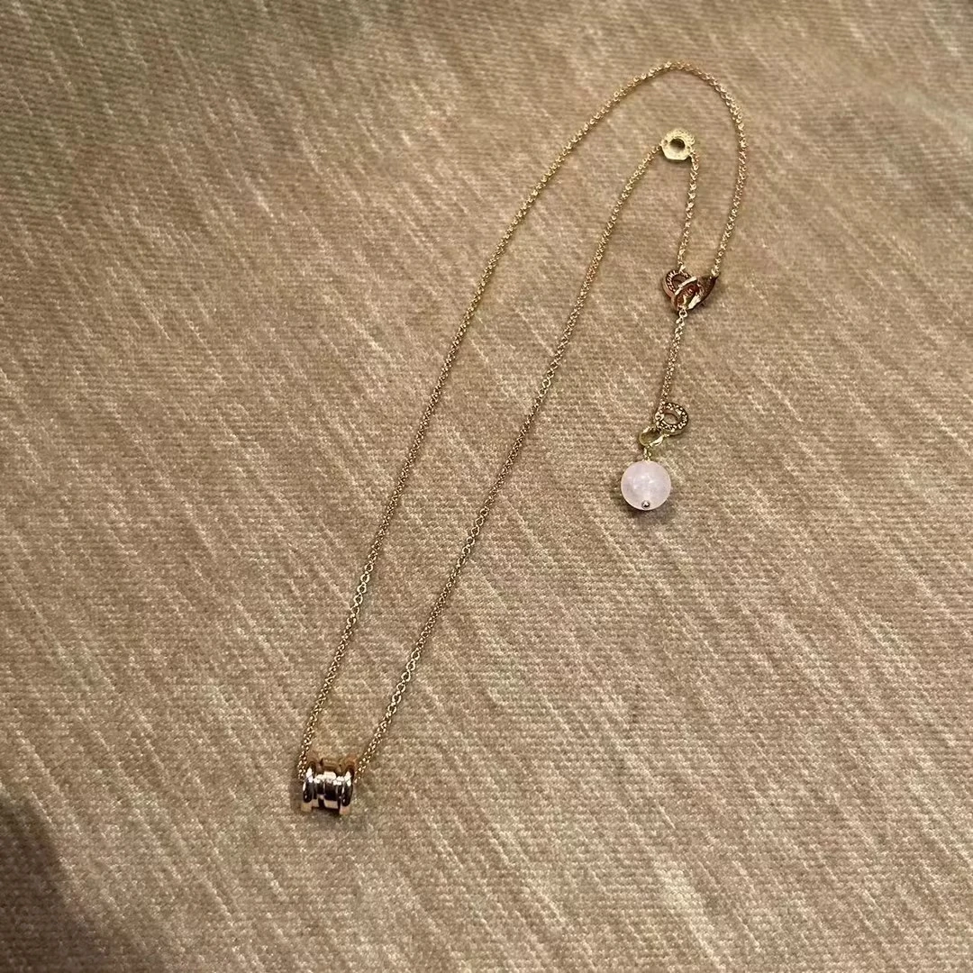 S925银水晶光面弹簧小蛮腰项链HTZ0049