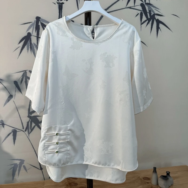 凤禧 — 【唱晚渔舟】时尚印花短袖打底衫C21