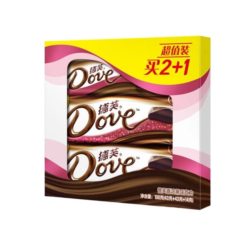 德芙香浓黑巧克力超值装100g