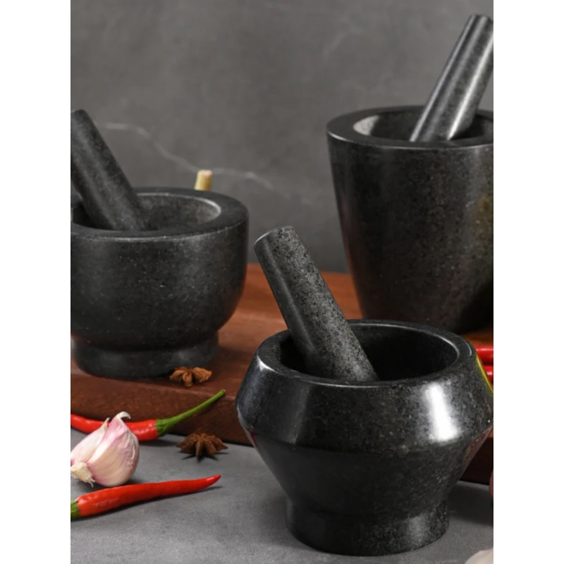 天然捣蒜器家用捣碎器捣药罐石臼蒜泥辣椒石头蒜臼子剥蒜器研磨器