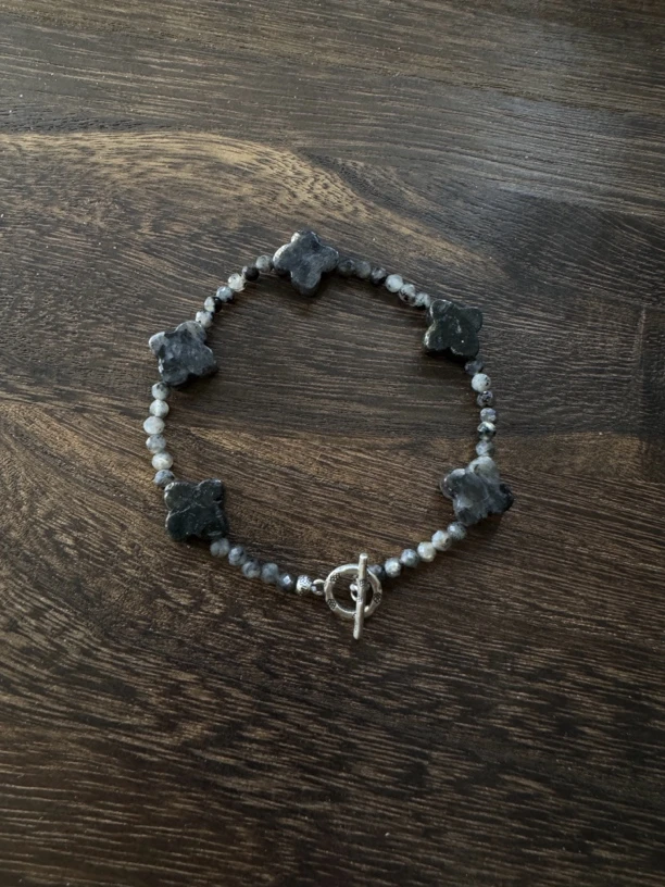 925银手链 重复显化 黑闪光【墨染】五花手链新中式潮原创手作男女