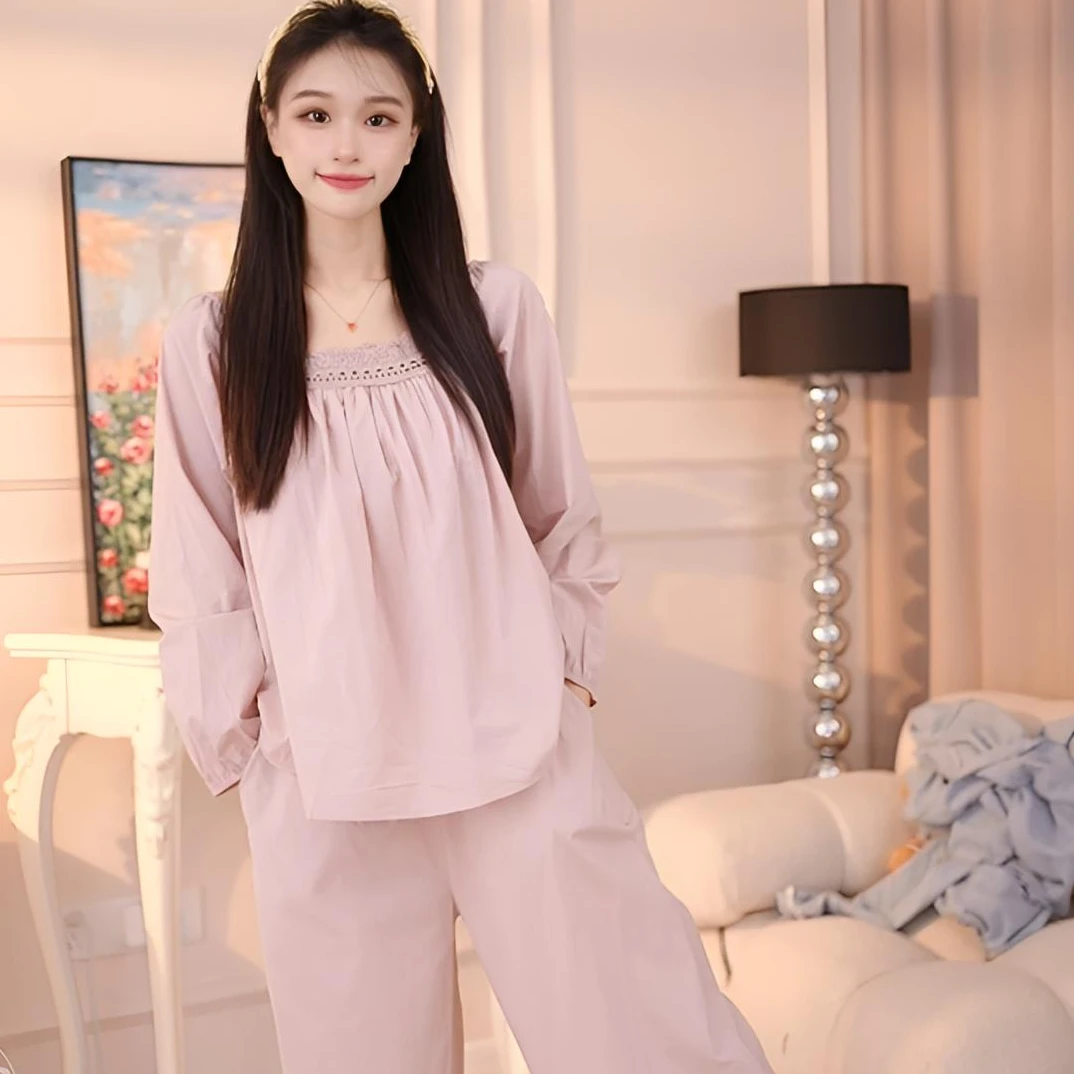 【秋风】睡衣套装睡衣春秋长袖休闲家居服夏季薄款