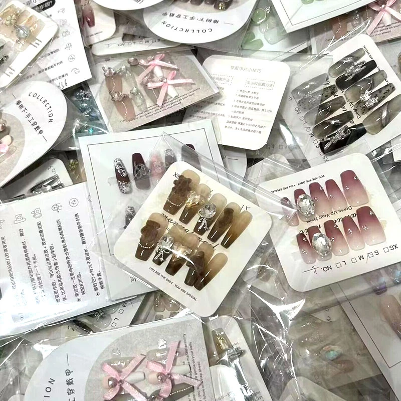 2024年新款 手工穿戴甲  美甲成品 指甲片 气质冰透穿戴式美甲师