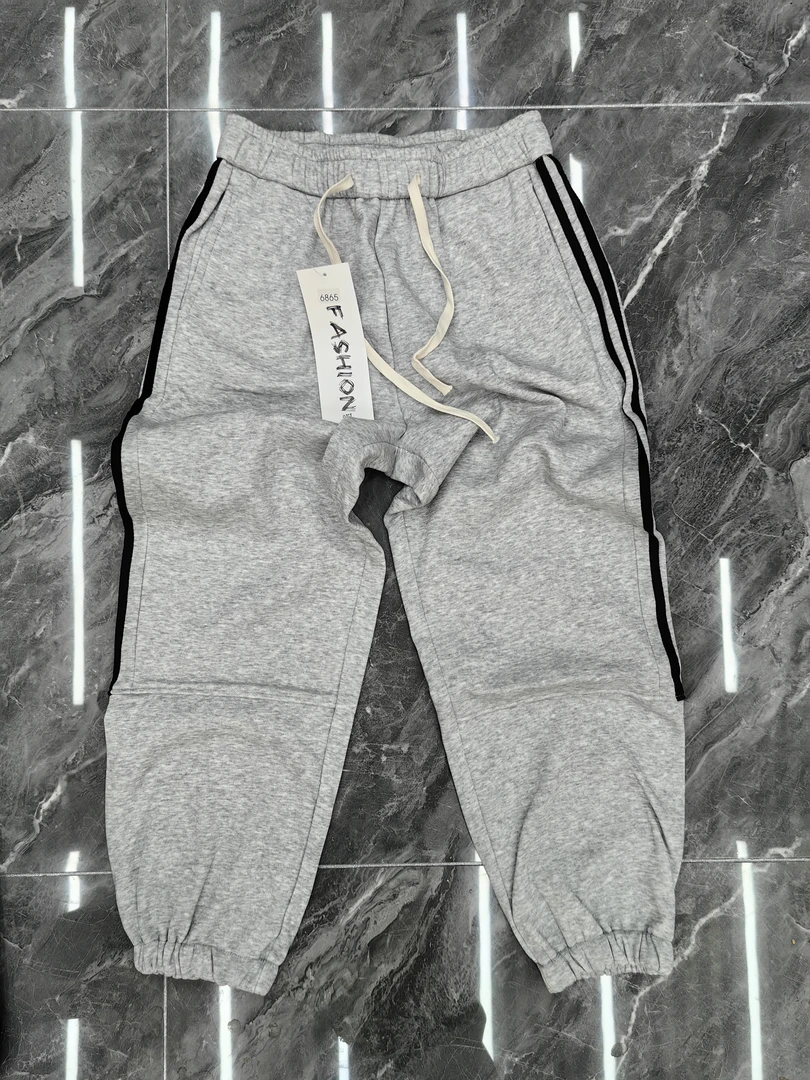 一凡家-凡 6865 拉条加绒卫裤显瘦 运动