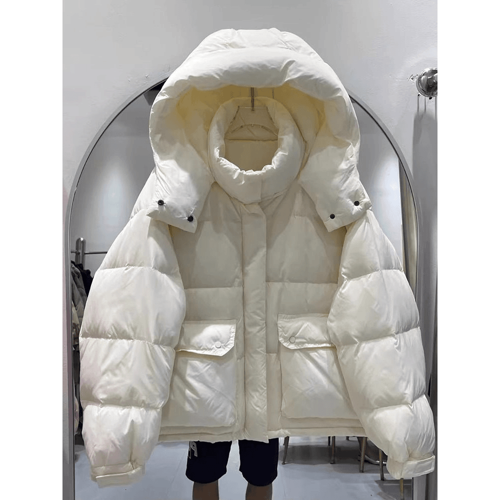 羽小绒羽绒棉服新款2023羽绒服羽绒服女欧货秋冬新款宽松连帽小个