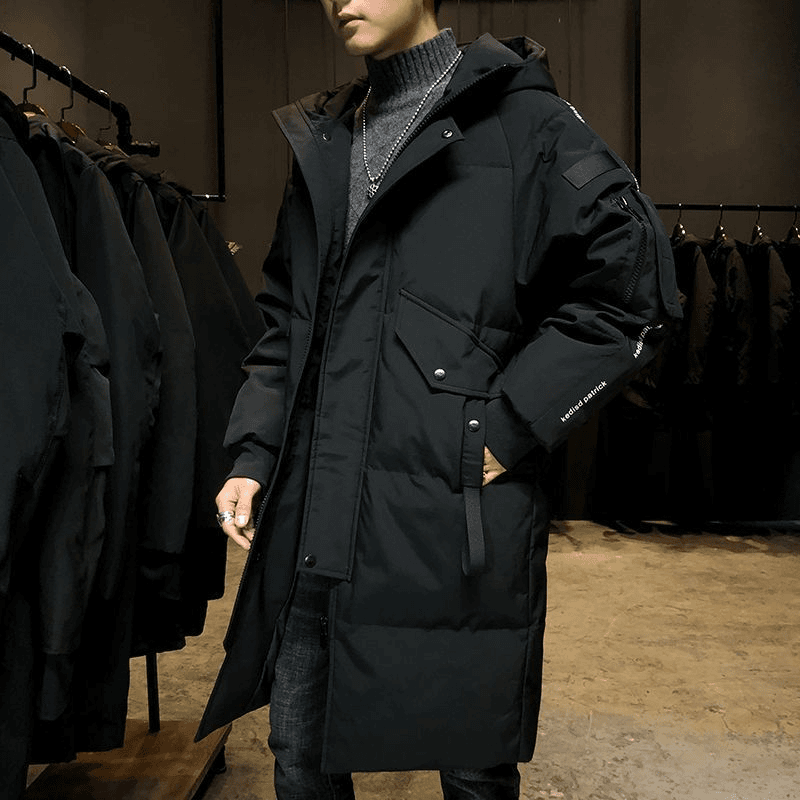 羽小绒羽绒棉服羽绒服反季2023新款过膝派克服加厚中长款男士羽绒