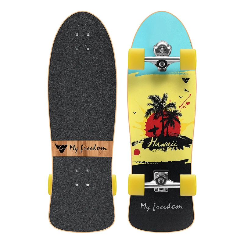 【橙子姐专属】牛匠陆地冲浪板N2 32寸夏威夷风情玻纤大声公轮