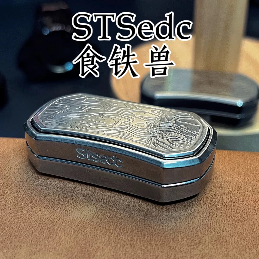 【食铁兽不锈钢】机械推牌EDC旋转指尖陀螺解压玩具减压