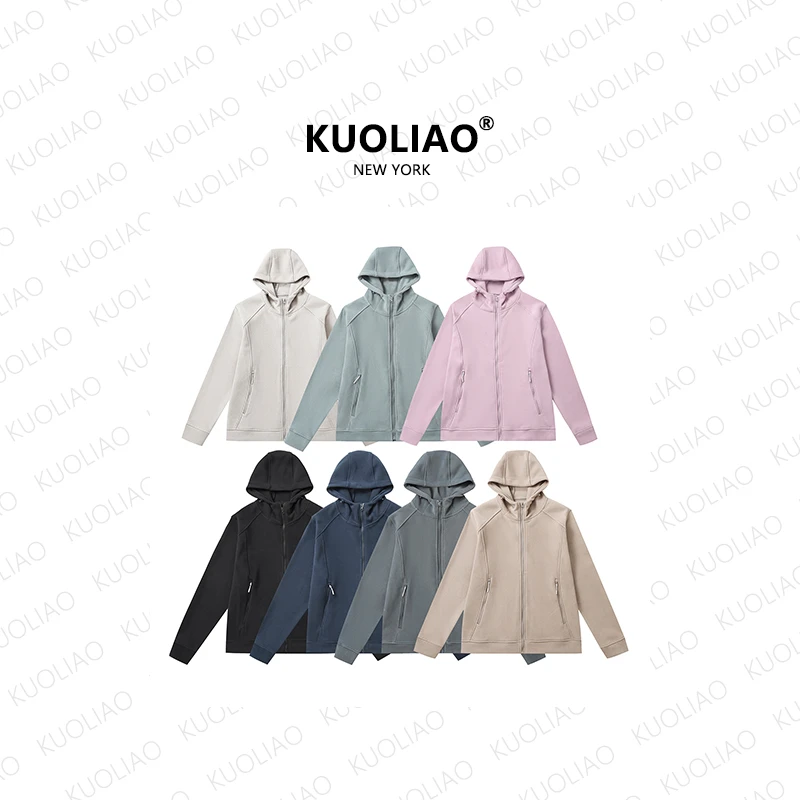 KUOLIAO线下款800克重！拉架棉绒情侣防风拉链开衫连帽2166