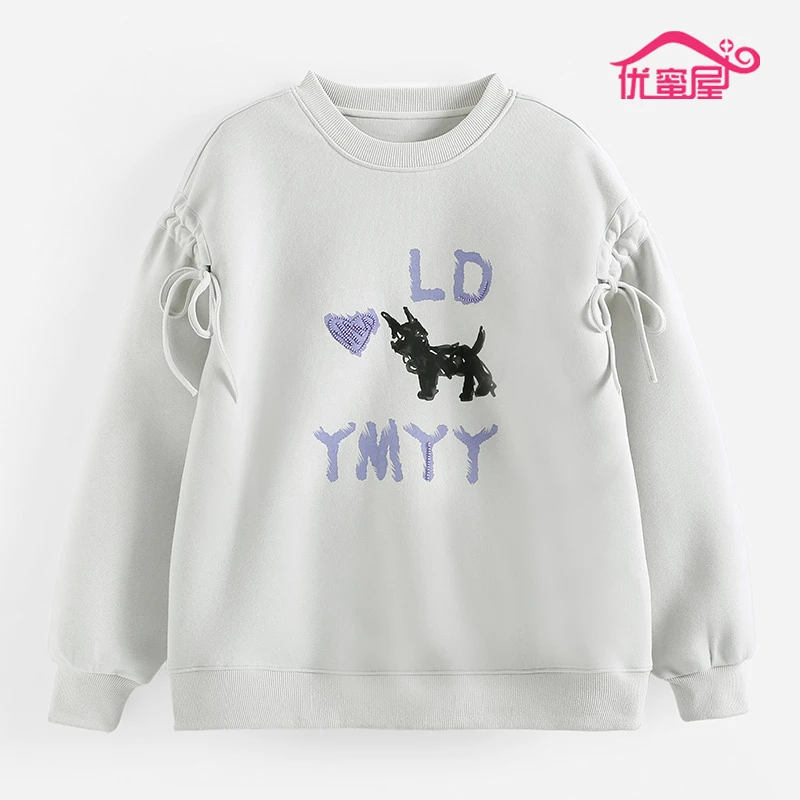 女童卡通印花圆领卫衣2024秋季长袖休闲宽松韩版韩版中大童24857