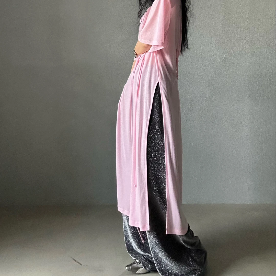 18839#（福利款NO退换）欧美风闪闪银线巨显瘦拖地裤