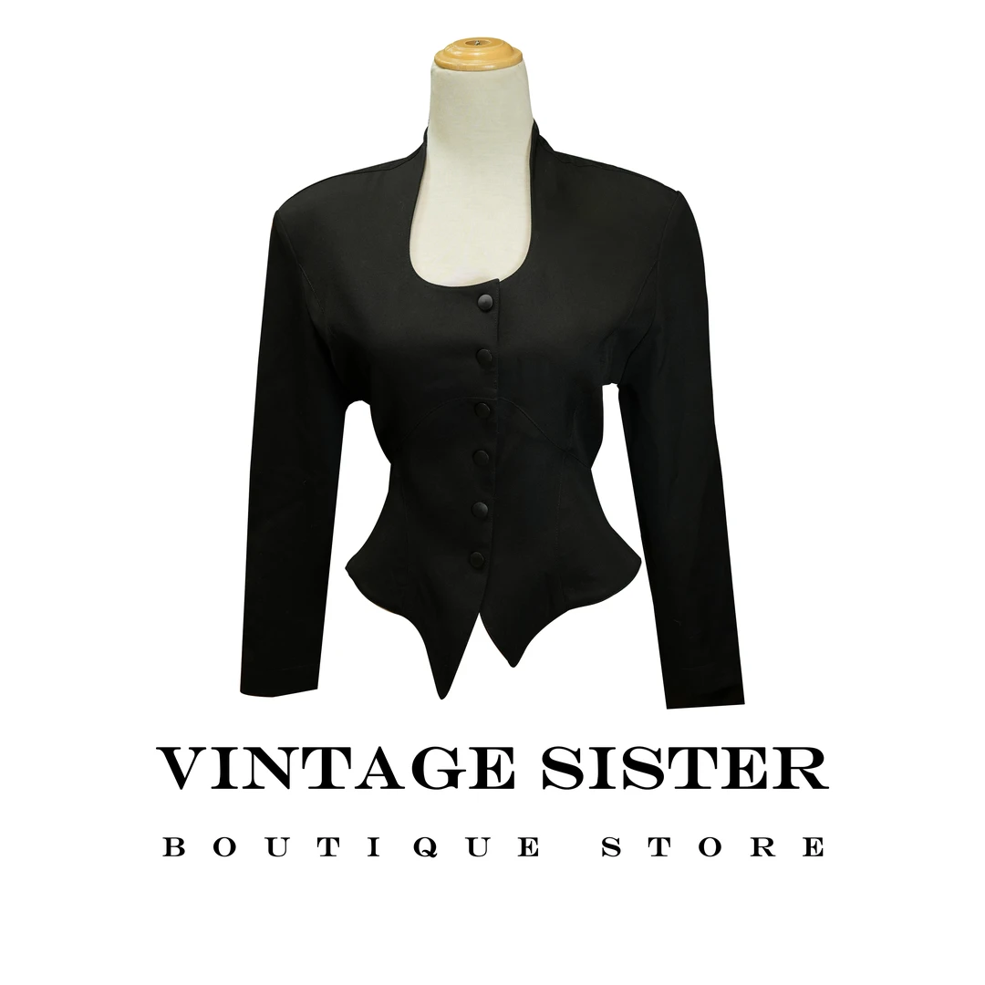 VINTAGE SISTER 7089【VTGSIS 推荐】黑色穆勒西装女装/直播同价