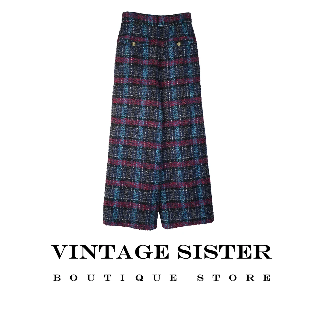 VINTAGE SISTER 7204【VTGSIS 推荐】汉堡系列彩色格子裤女秋冬宽松