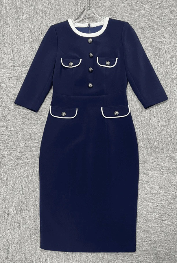 精选深圳南油高级感赫本风气质时尚修身显瘦连衣裙02