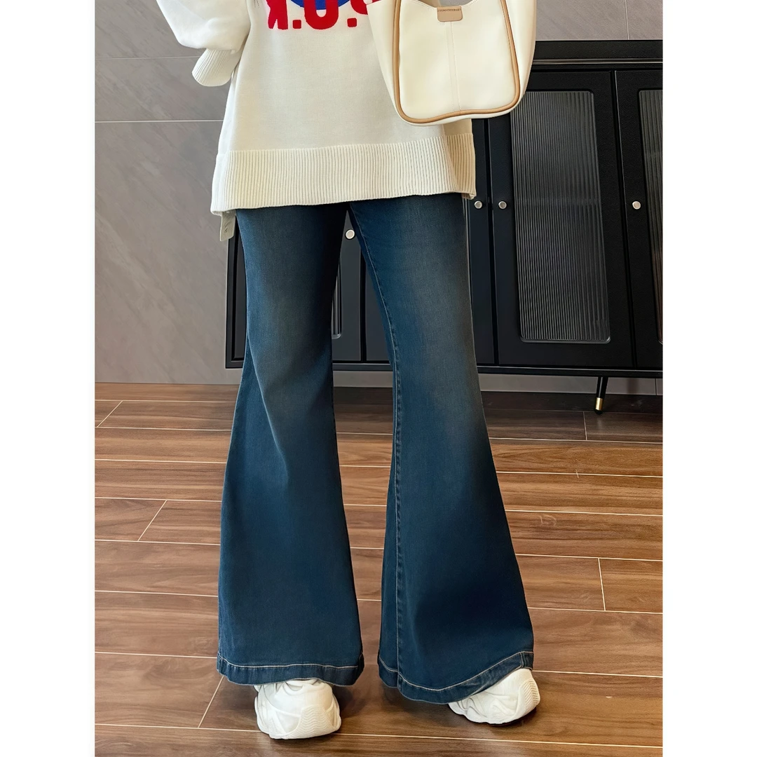 断码捡漏~灰色岛屿 / 高街潮款高腰喇叭牛仔裤12140花契200斤胖mm