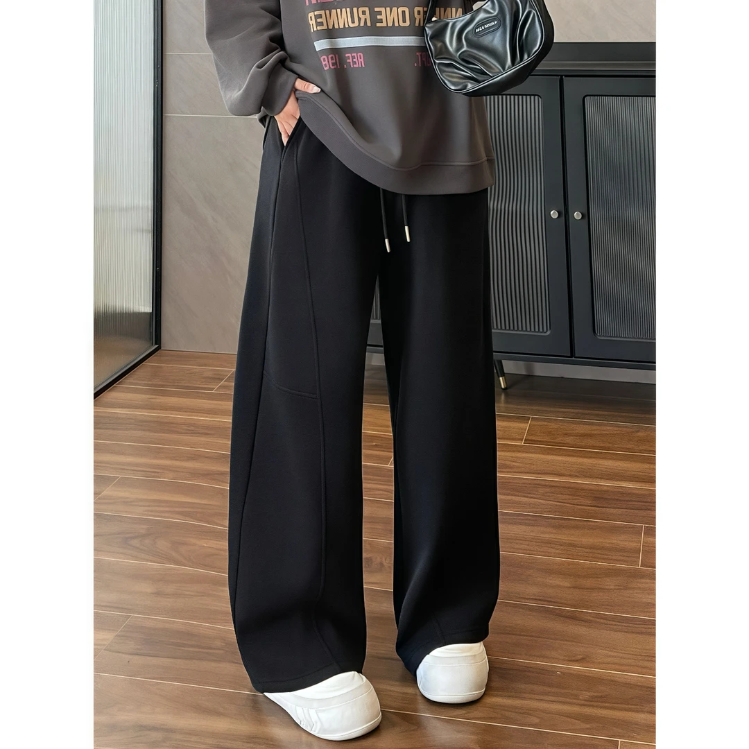 格格斯特 / 保暖出街通勤加绒卫裤4119花契200斤胖mm冬季简约洋气