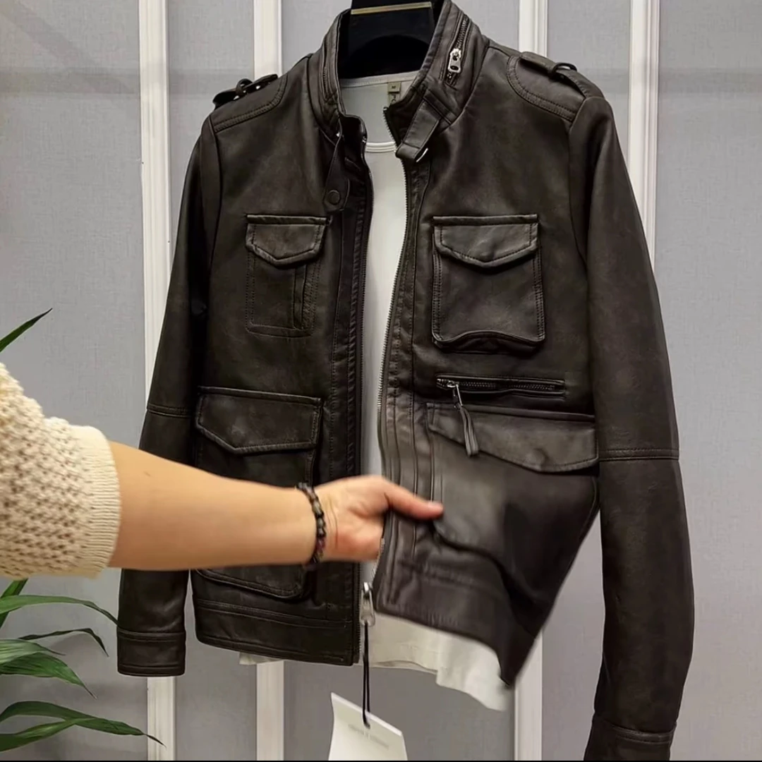 GQ1862男士秋季新款高品质时尚百搭舒适休闲长袖夹克外套纯色