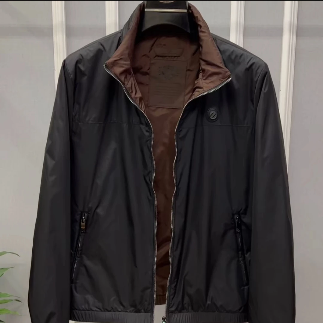 GA165秋季新款男士高品质时尚百搭舒适休闲长袖夹克外套纯色潮流