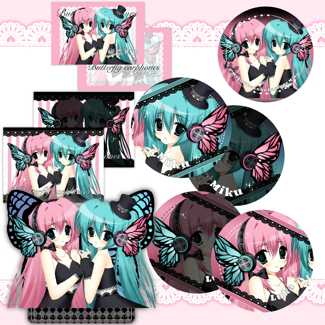 【咕噜噜猫咪】蝴蝶耳机初音未来巡音流歌同人周边谷正版约稿买断