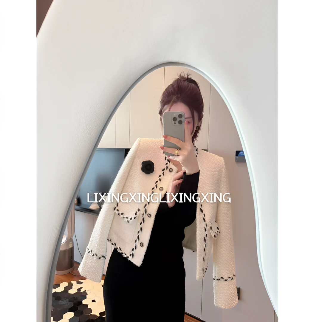 LXX【山茶花小香外套】编织小香风气质轻奢短款时尚百搭重工粗花呢