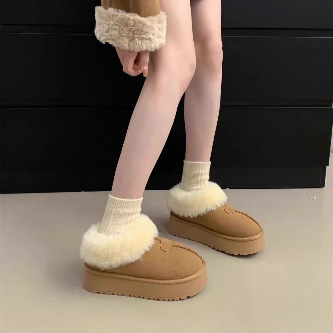 雪地靴女厚底显腿长加绒加厚保暖棉鞋-18183