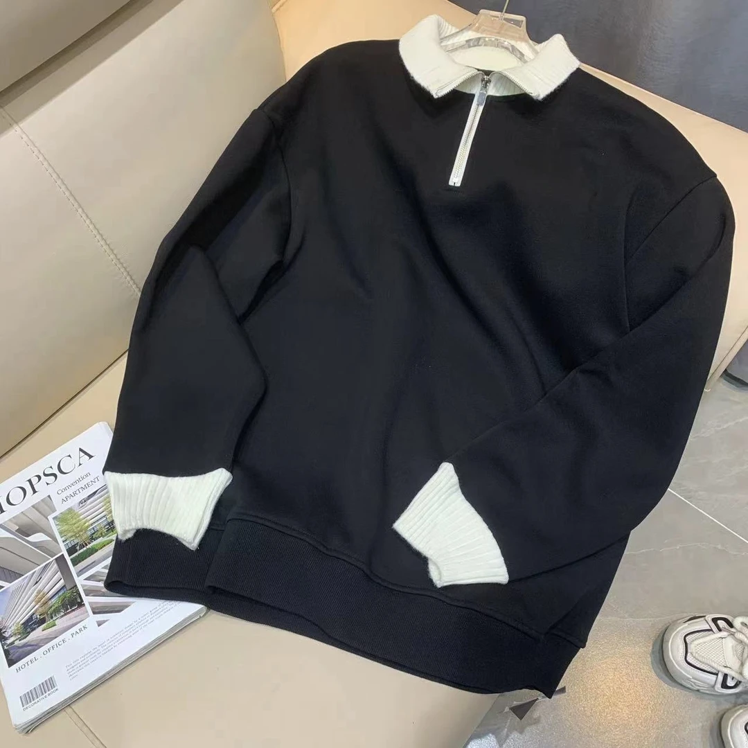 Z.X   欧货撞色拼接加绒套头卫衣外套   88890（C6）