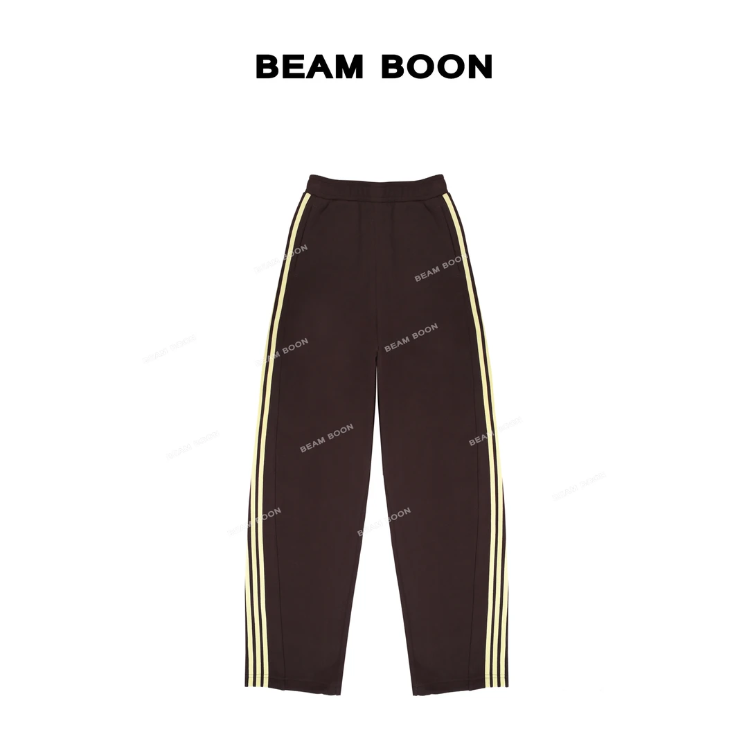 Beam Boon|【三叶裤】重磅挺括复合绒保暖撞色织带松紧腰休闲南瓜裤