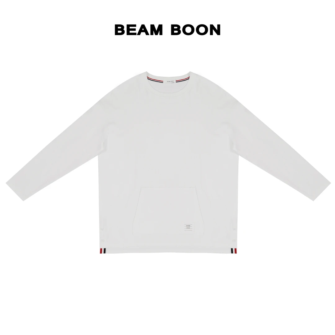 Beam Boon|【乐享T恤】T*b密织全棉口袋舒适挺括宽松显瘦长袖T恤