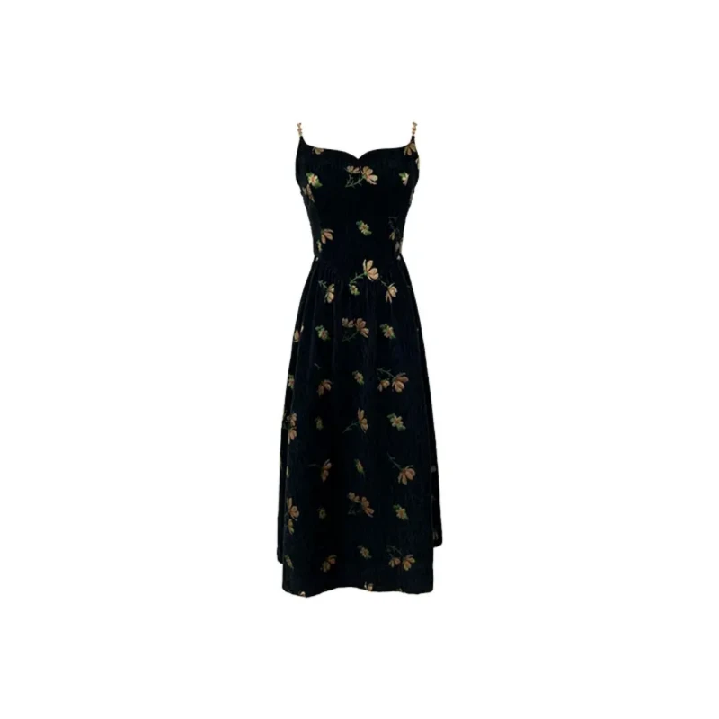 【烟雨江南】气质显瘦设计师轻奢收腰优雅复古法式修身女连衣裙726