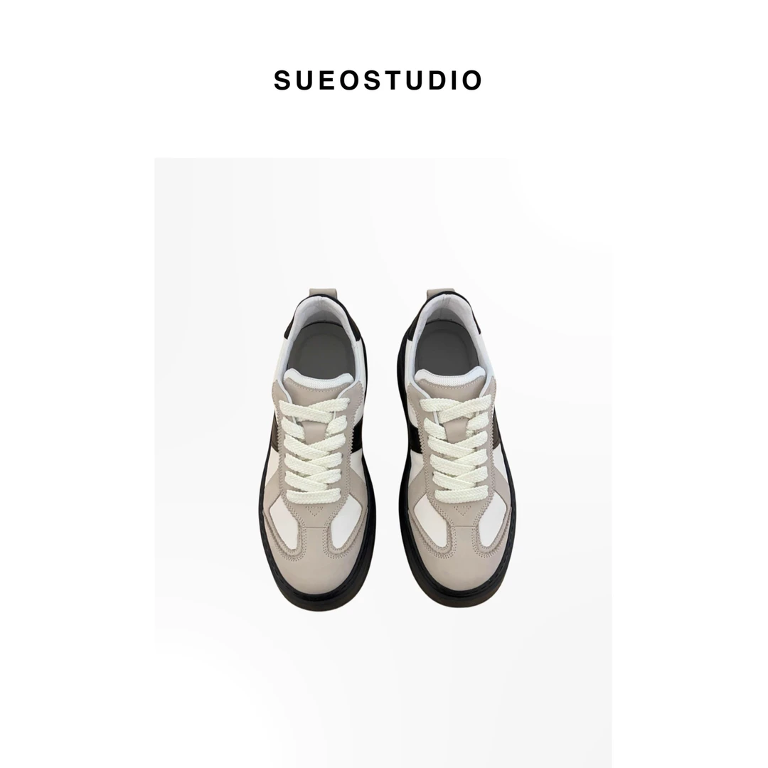 SUEO 【德训】复古反绒皮 黑白灰配色 内外牛皮时髦百搭德训鞋