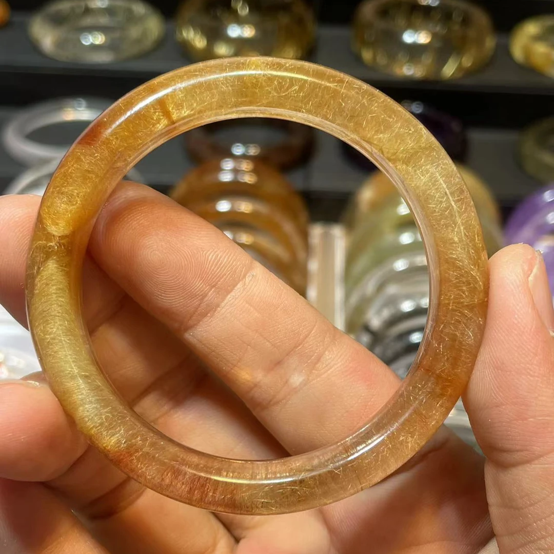 天然 发晶水晶手镯