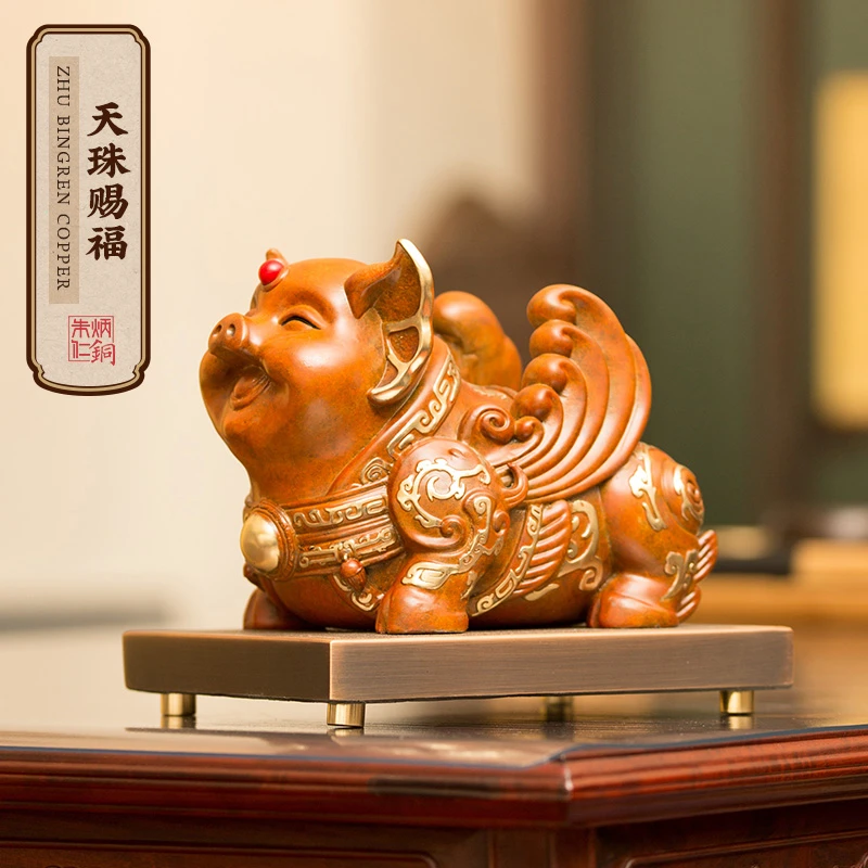 朱炳仁朱炳仁【天珠赐福】 猪摆件艺术设计铸造传承抛光古法