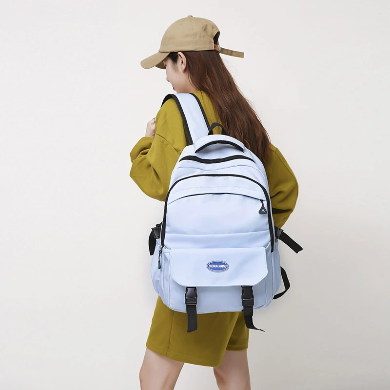 初高中生书包女生大容量小众通勤包简约日系工装背包大容量双肩包