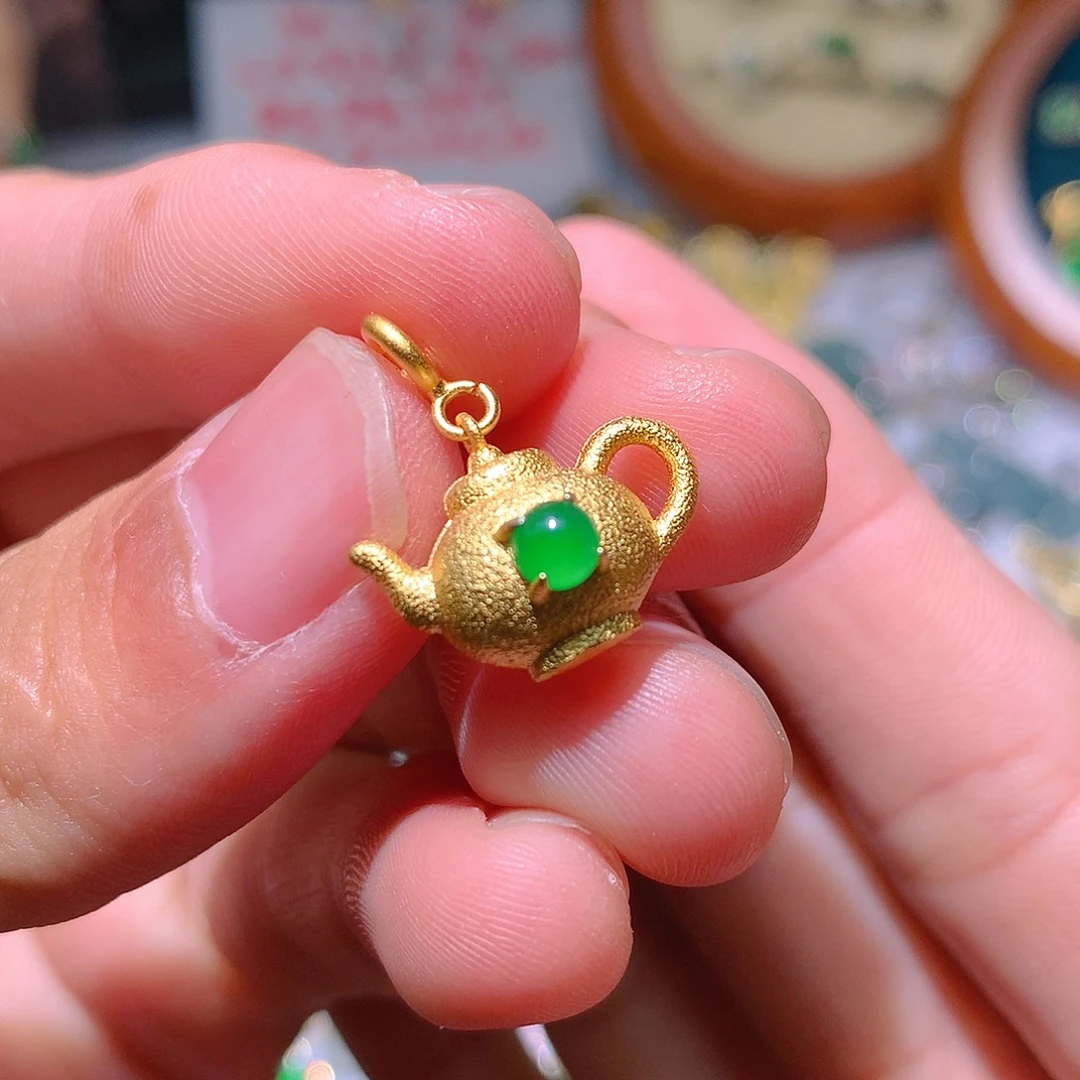 翡翠吊坠(不含链)银S925镶嵌