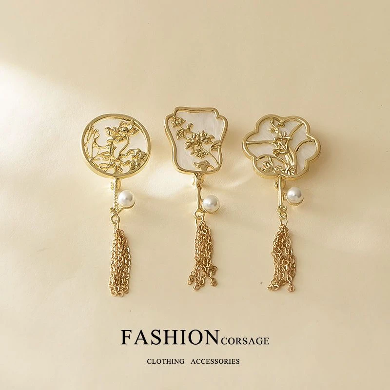 合金珐琅胸针 【对对碰】古风合金胸针 新中式马甲 马面裙旗袍配饰