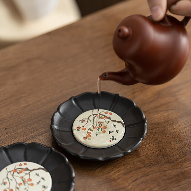 电木茶杯垫防烫隔热茶道功夫茶杯托中式创意陶瓷吸水杯垫茶具配件