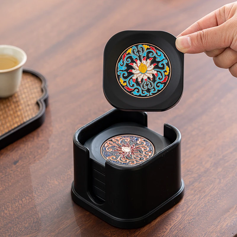 闽政方形杯垫茶道隔热垫杯托办公室功夫茶具配件高级防滑防烫茶托