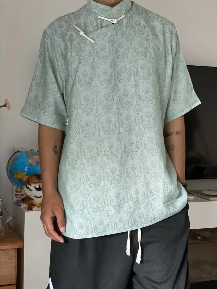 藏装短袖男装新中式T桖薄款新款