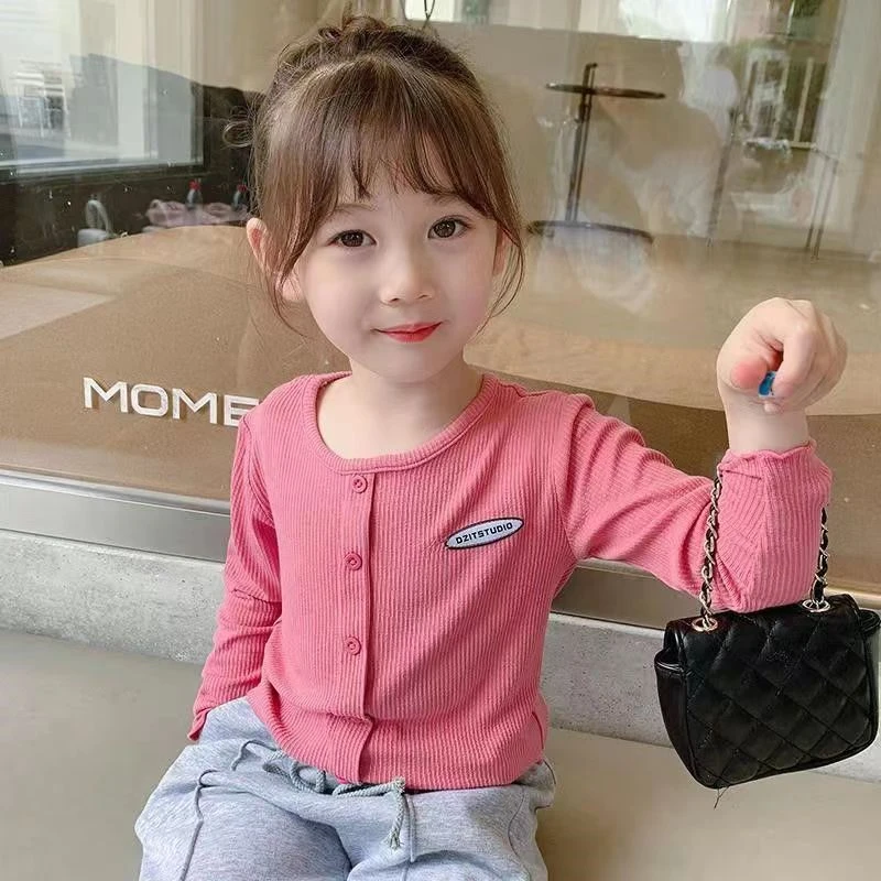 女童打底衫春秋新款宝宝长袖t恤加绒女孩上衣百搭婴幼儿童装秋冬