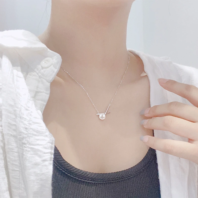 坠链均925银 925银交叉几何小众设计锁骨链优雅时尚气质送女友