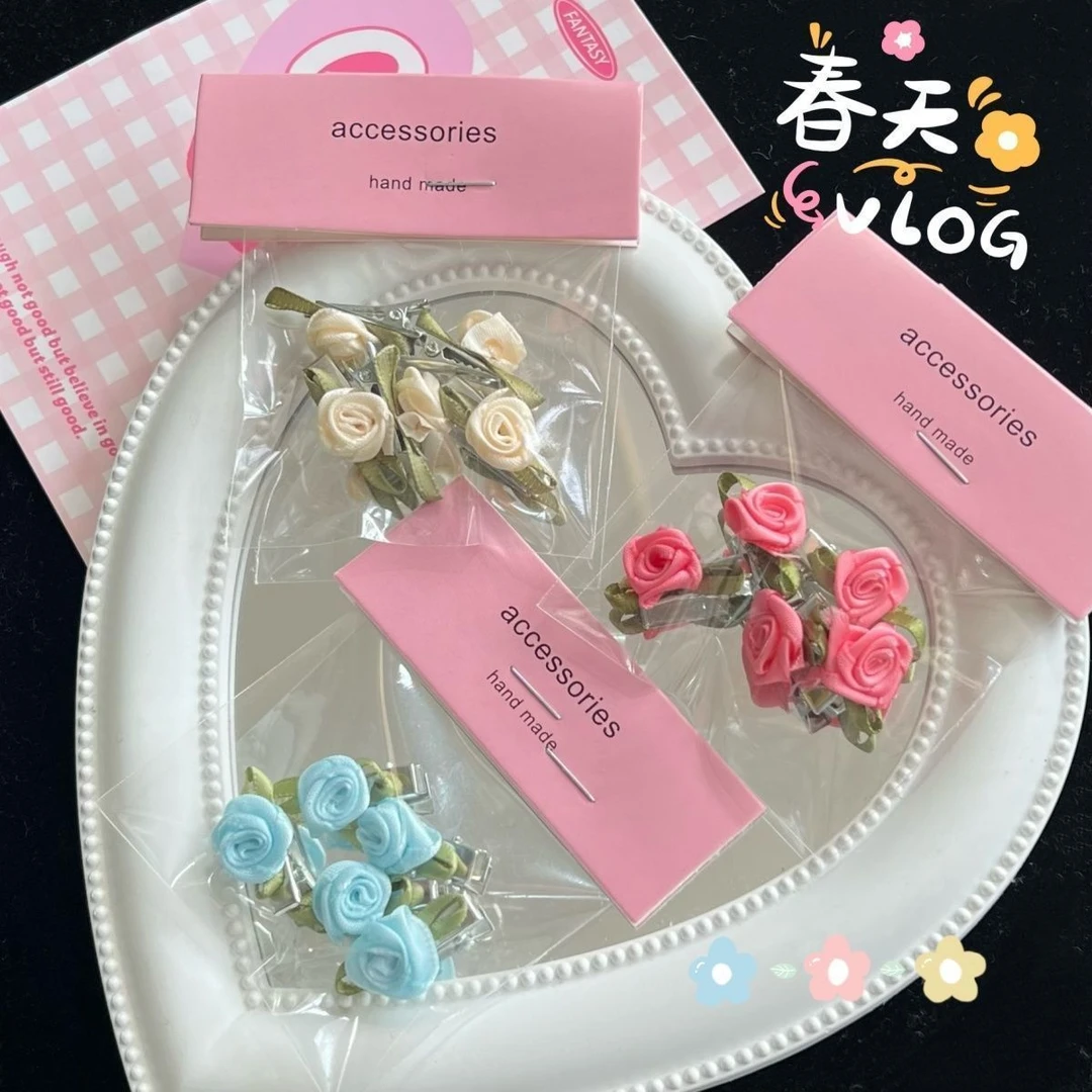 5只装!小号山茶花发夹超仙森系小清新发饰头饰小巧精致春季橘里O