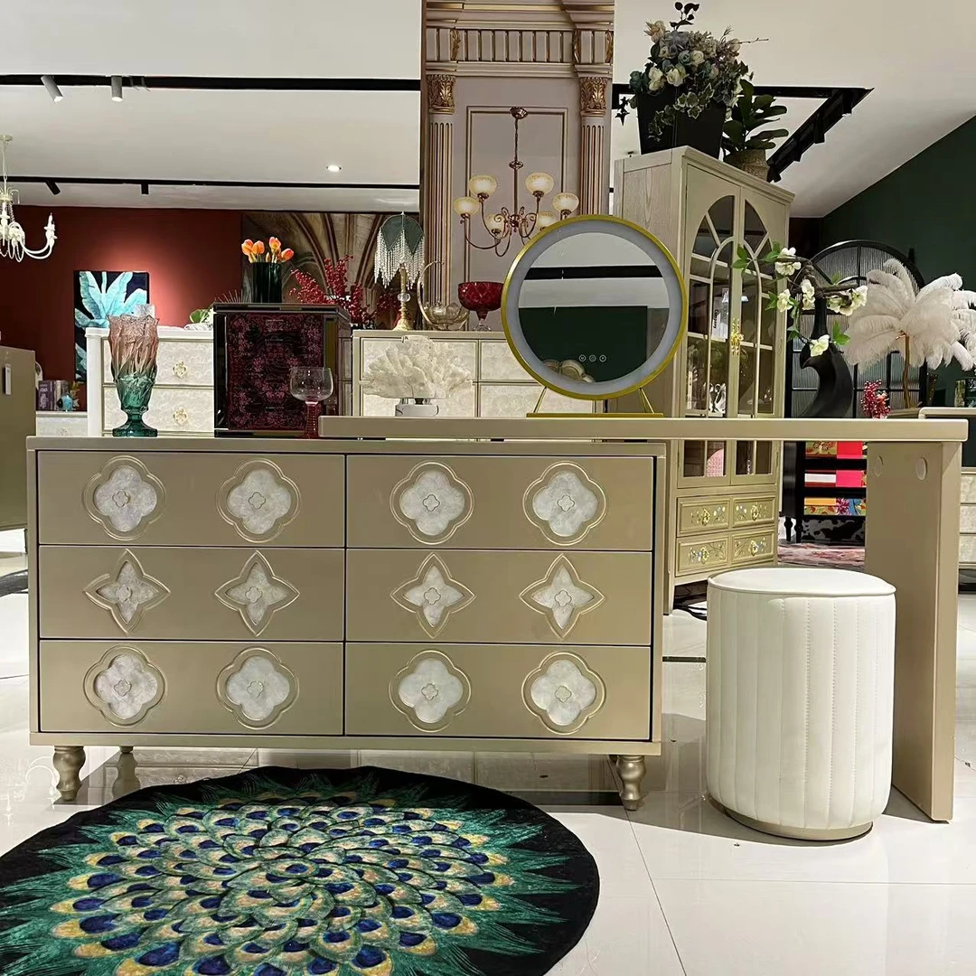 【喜悦家具】 887#贝壳梳妆台 柜120×40×71搭板120×40×75